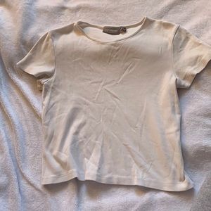 cream, short sleeve tshirt, croft and barrow